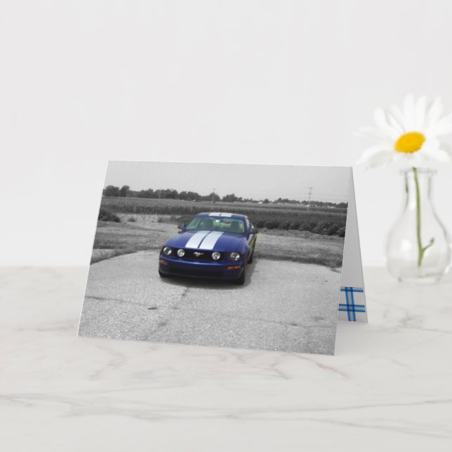 Birthday Muscar Blue Card Karte (Kleine Pflanze)