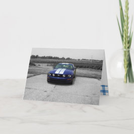 Birthday Muscar Blue Card Karte