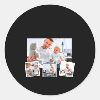 Birthday Name Age Photo Collage  Runder Aufkleber