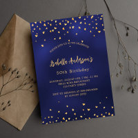 Birthday navy blauen goldenen Herzen elegant Drehb