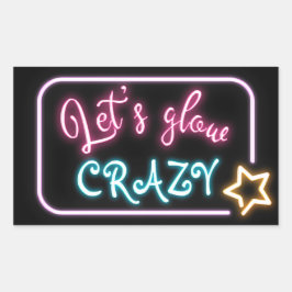 Birthday Neon Glow Sign Rechteckiger Aufkleber