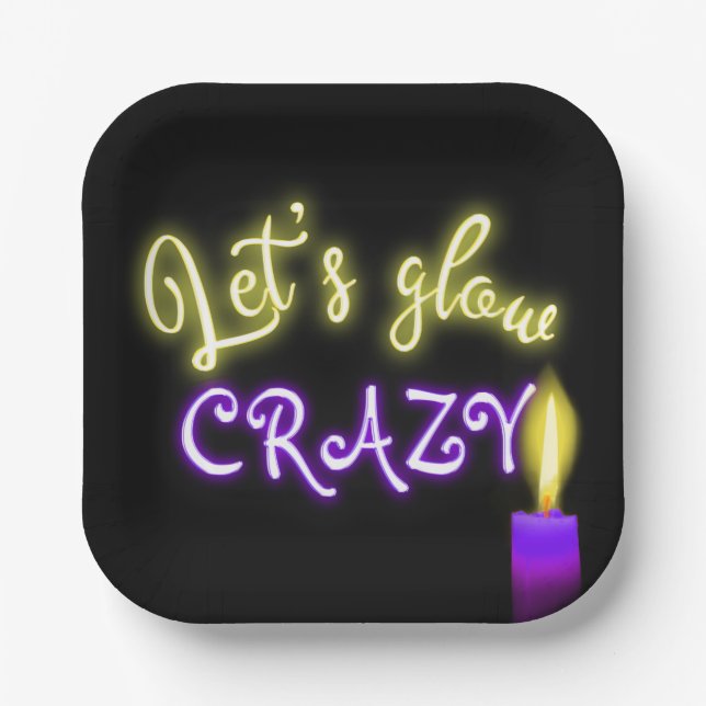 Birthday Neon Signing mit Candle Pappteller (Vorderseite)