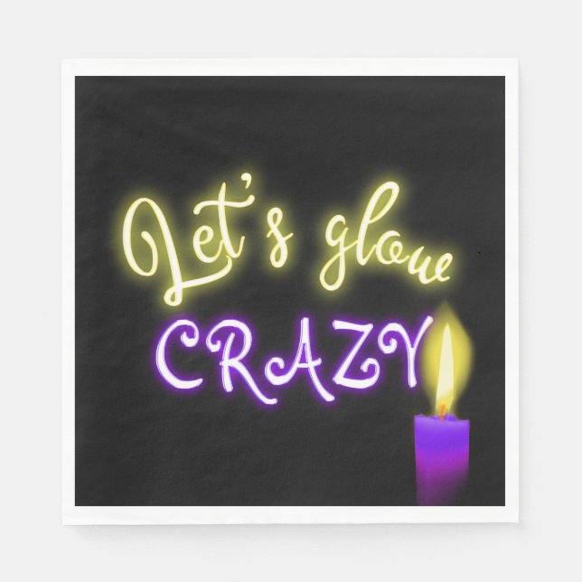 Birthday Neon Signing mit Candle Serviette (Vorderseite)