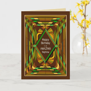 Birthday Nephew Masculine Abstrakt Brown Card Karte