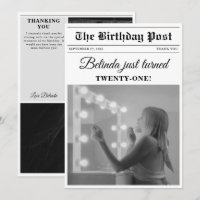 Birthday Newspapier Spaß Schwarz & Weiß Foto