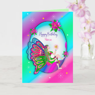 Birthday Niece Magical Butterfly Fairy Karte