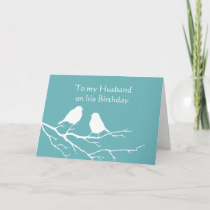 Birthday Niedlich Sparrow Bird Couple aus Blue Karte