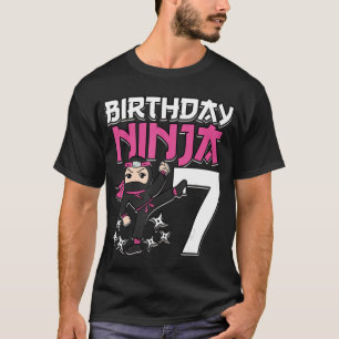 Birthday Ninja 7 Girl Pink Shinobi Themen7th B-Da T-Shirt