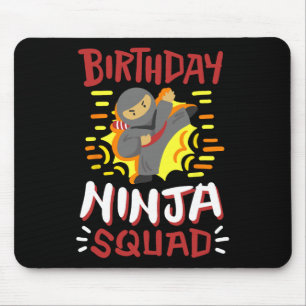 Birthday Ninja Squad Karate Girls Boys Kid Bday Pa Mousepad