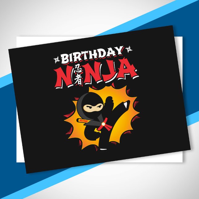 Birthday Ninja Theme Party - Birthday Ninja Design Postkarte (Von Creator hochgeladen)