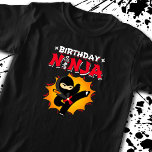 Birthday Ninja Theme Party - Birthday Ninja Design T-Shirt<br><div class="desc">This Birthday Ninja design is perfect for a birthday ninja party for boys & girls who ninjas, karate, taekwondo, judo or other forms of martial arts. This fun design is a great birthday keepsake and party favor to always remember celebrating a ninja themed birthday party. This Birthday Ninja design feature...</div>