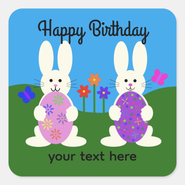 Birthday Oaster Bunny #7 Stickers (Vorderseite)
