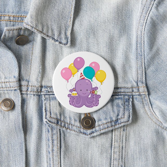 Birthday Octopus Button (Von Creator hochgeladen)