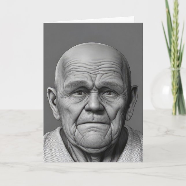 Birthday Old Man Face Karte (Vorderseite)