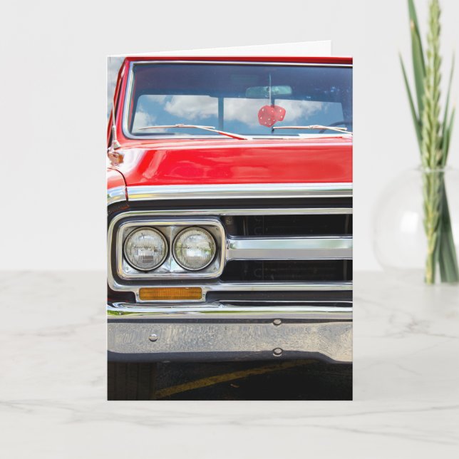 Birthday Old Red Truck Karte (Vorderseite)