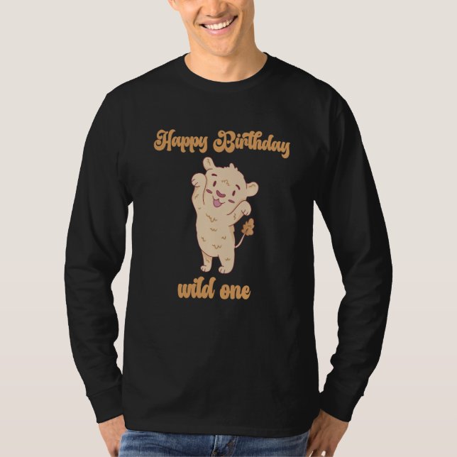 Birthday One Wild Lion Animals Celebration Boy Gir T-Shirt (Vorderseite)