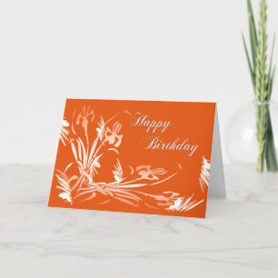 Birthday Orange Floral Karte