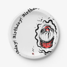 Birthday Oriental Cupcake Pappteller
