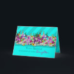Birthday OUR Daughter, Garden Flowers, Aqua Stripe Karte<br><div class="desc">Charmanter Gruß mit einer Kollektion frisch geschnittener Gartengarten-Blume,  die digital in das Design integriert wurden,  um einen realistischeren Effekt zu erzielen. Siehe gleiche oder ähnliche Karten unter MY COLLECTIONS,  Fresh-cut Garden Blume</div>