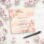 Birthday Pampas Gras Rose Gold Gästebuch Notizbuch<br><div class="desc">Für eine elegante und moderne boho Stil 21. (oder jedes Alter) Geburtstagsfeier. Eine Rose Gold,  rot rosa rustikale Imitate metallisch aussehen Hintergrund. Mit Rose Gold,  rosa Blumen,  Pampas Gras dekoriert. Personalisieren und fügen Sie einen Namen und ein Datum hinzu. Kann als Gästebuch oder zur Planung des Party verwendet werden.</div>