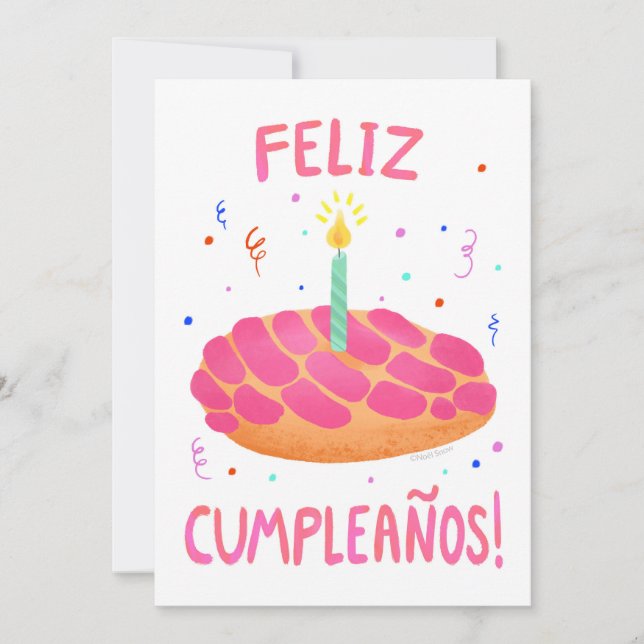 Birthday Pan Dulce Concha, Spanisch DIY Blank Einladung (Vorderseite)