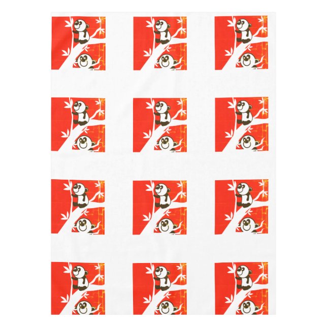 Birthday Pandas Tischdecke (Vorderseite)