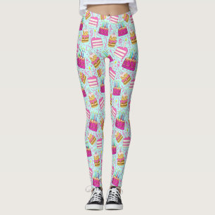 Birthday Pants mit Cake und Candle Pattern Leggings