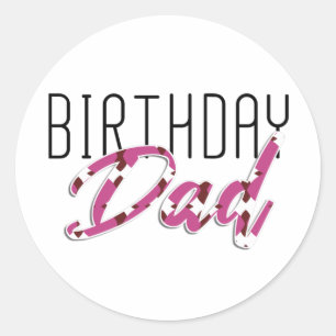Birthday Papa Runder Aufkleber