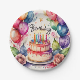 Birthday Paper Plate Pappteller