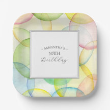 Birthday Paper Teller farbenfroh 50.