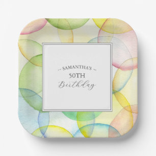 Birthday Paper Teller farbenfroh 50.