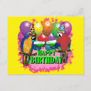 BIRTHDAY PARROTS POSTKARTE