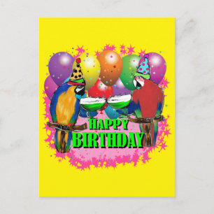 BIRTHDAY PARROTS POSTKARTE