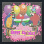 BIRTHDAY PARROTS STEINUNTERSETZER<br><div class="desc">NIEDLICHE GEBURTSTAG PARROT PRODUCTS</div>