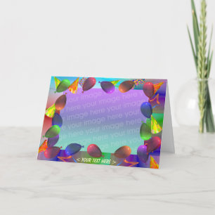 Birthday Party Ballons and Hats (Foto Rahmen) Karte