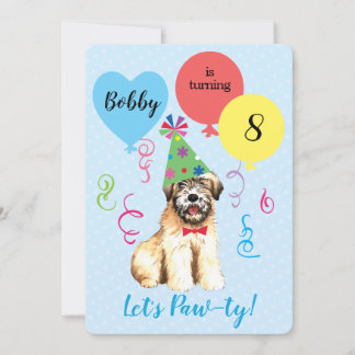Birthday Party Ballons Wheaten Terrier Einladung