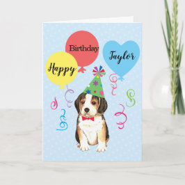 Birthday Party Balloons Beagle Karte