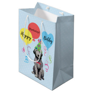 Birthday Party Balloons Bedlington Medium Geschenk Mittlere Geschenktüte