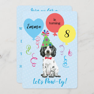 Birthday Party Balloons English Cocker Spaniel Einladung