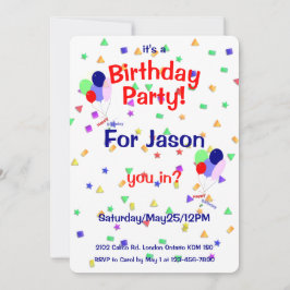 Birthday Party Balloons Invitation Einladung