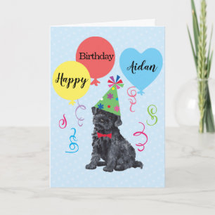 Birthday Party Balloons Kerry Blue Terrier Karte