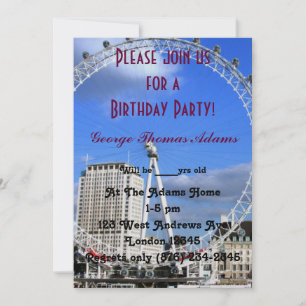 Birthday Party Balloons Pattern London Einladung
