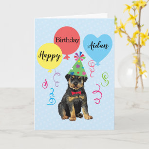 Birthday Party Balloons Rottweiler Card Karte