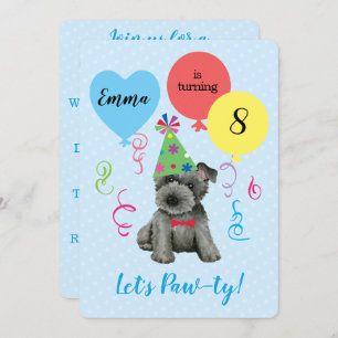 Birthday Party Balloons Scottish Terrier Einladung