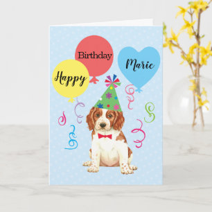 Birthday Party Balloons Welsh Springer Spaniel Karte