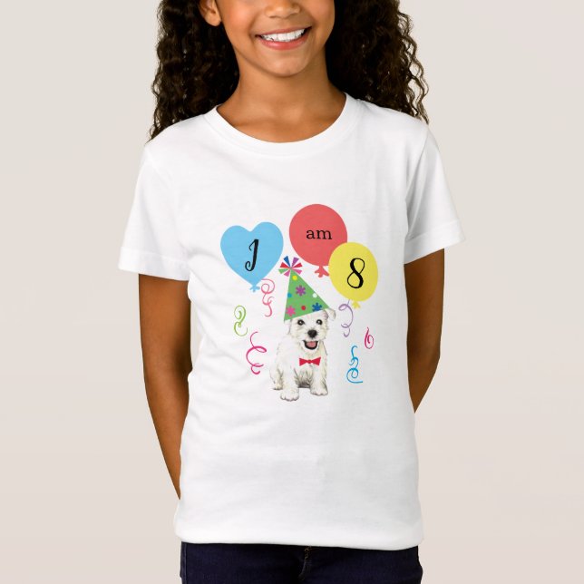 Birthday Party Balloons Westie T - Shirt (Vorderseite)