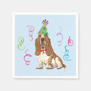 Birthday Party Basset Hound Serviette