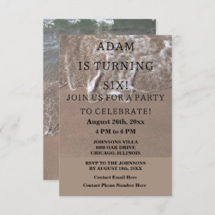 Birthday Party Beach Nautical Custom Trendy Cool Einladung