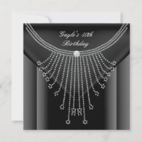 Birthday Party Black Necklace Jewel Diamond