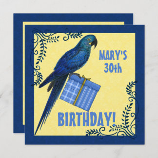 Birthday Party Blue and Yellow Macaw Parrot Einladung